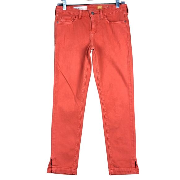 Pilcro and the Letterpress Womens Jeans Orange Fit Capri Cropped Cotton Blend 26 - Picture 1 of 12